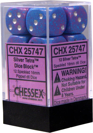 Chessex: Speckled 12D6 Silver Tetra 16mm