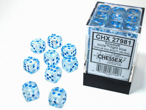 Chessex: Borealis 36D6 Icicle/Light Blue 12mm Luminary