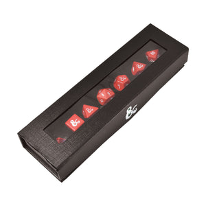UP Dice Heavy Metal DND 7-Die Set Red/White