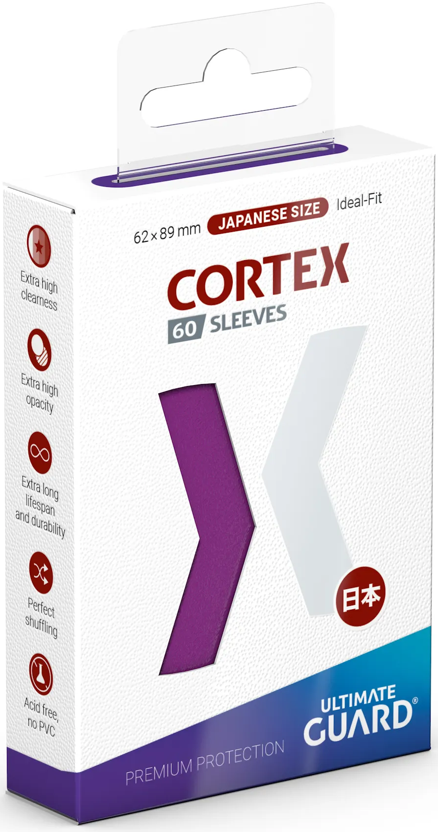 UG SLEEVES CORTEX JAPANESE SIZE GLOSSY PURPLE 60CT