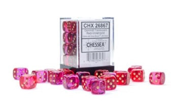 Chessex: Gemini 36D6 Translucent Red-Violet/Gold 12mm