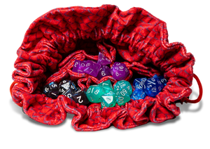 FanRoll Velvet Dice Bag Compartment Dragon Storm Red