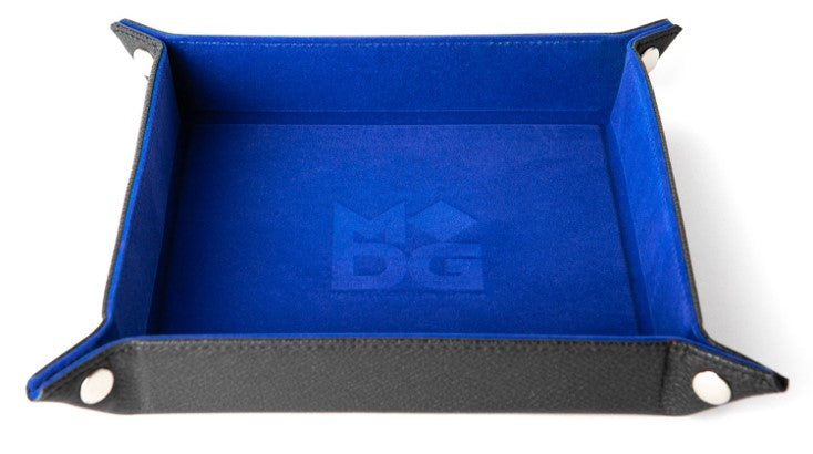 FanRoll Fold Up Dice Velvet Tray Leather Blue