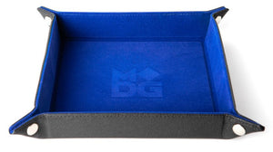 FanRoll Fold Up Dice Velvet Tray Leather Blue