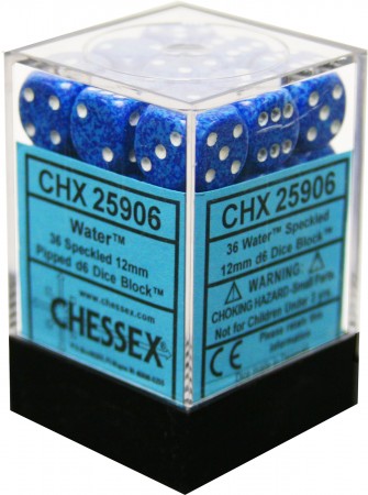 Chessex: Speckled 36D6 Water 12mm