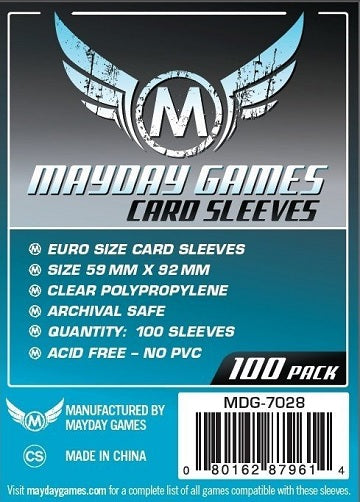 Standard Euro Sleeves 59mm x 92mm 100ct
