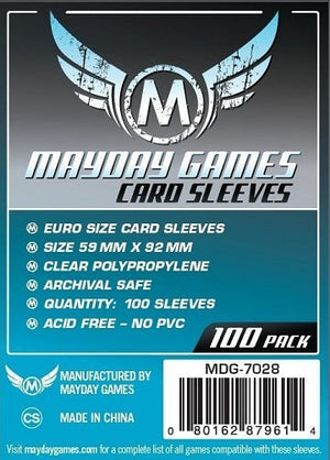 Standard Euro Sleeves 59mm x 92mm 100ct