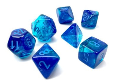 Chessex: Gemini 7-Die Set Blue-Blue/Light Blue Luminary