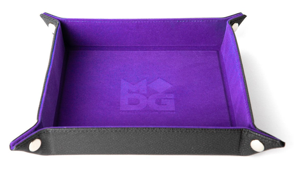 FanRoll Fold Up Dice Velvet Tray Leather Purple