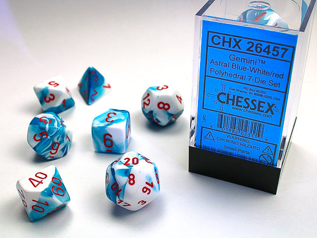 Chessex: Gemini 7-Die Set Astral-Blue/Red