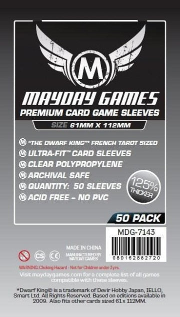 Mayday Premium Magnum Dwarf King Platinum Sleeves 61mm x 112mm 50ct