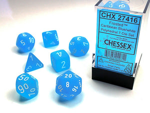 Chessex: Frosted 7-Die Set Caribbean Blue/White