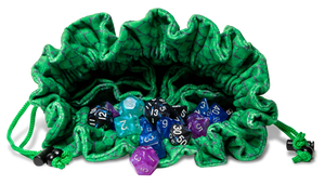 FanRoll Velvet Dice Bag Compartment Dragon Storm Green