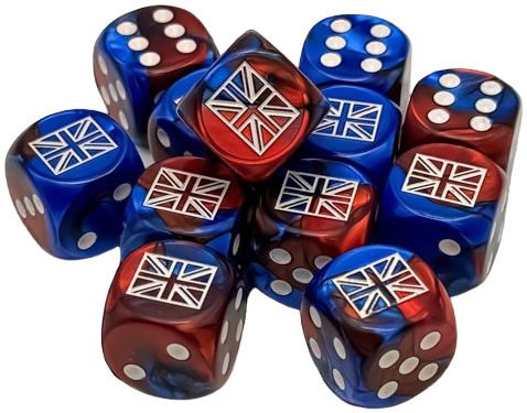 Chessex: WWII Great Britain Gemini Blue-Red/White 12D6 16mm Dice