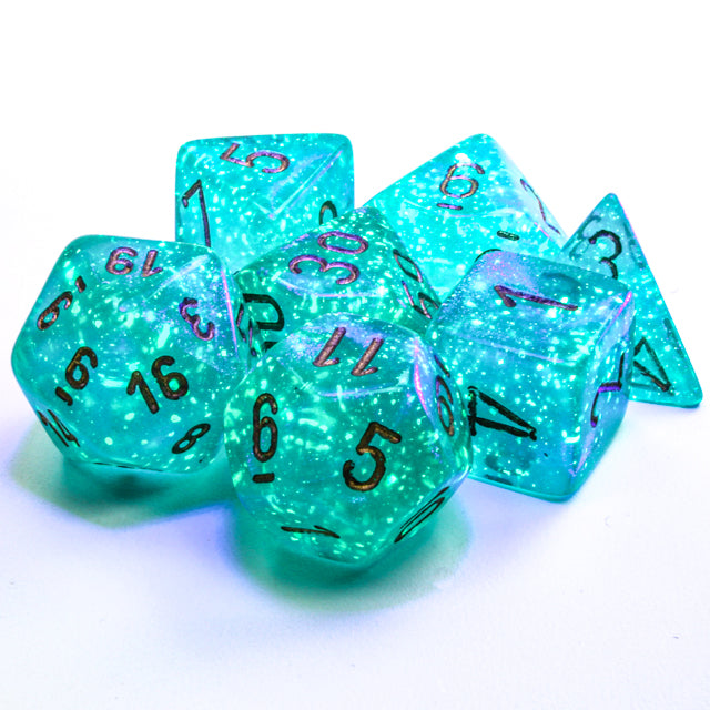 Chessex: Borealis 7-Die Set Teal/Gold Luminary