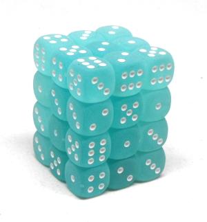 Chessex: Frosted 36D6 Teal/White 12mm