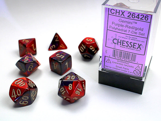 Chessex: Gemini 7-Die Set Purple-Red/Gold