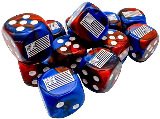Chessex: WWII United States Gemini Blue-Red/White 12D6 16mm Dice
