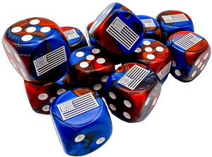 Chessex: WWII United States Gemini Blue-Red/White 12D6 16mm Dice
